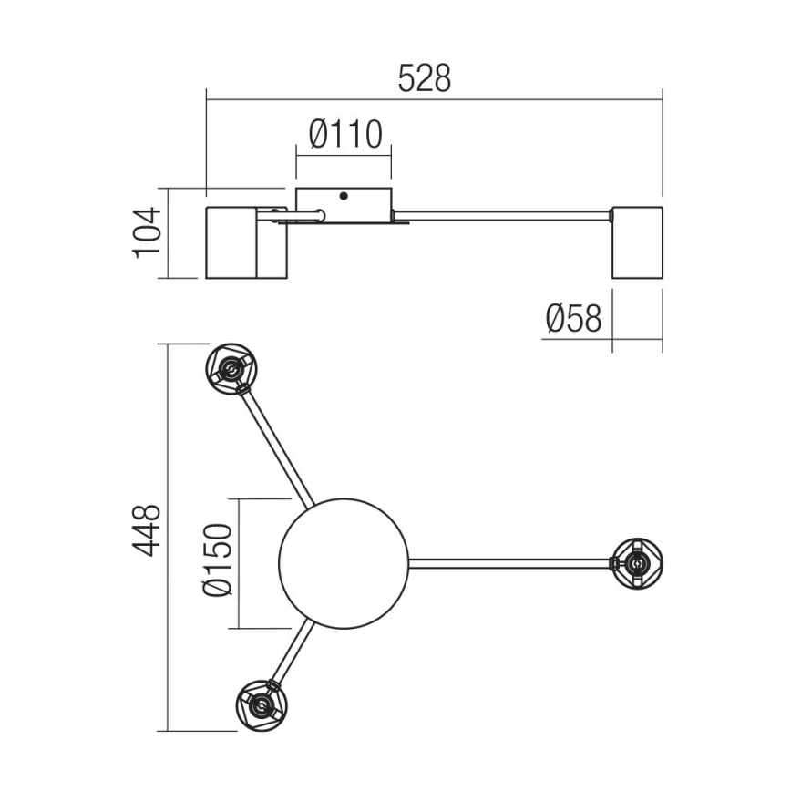 Redo 01-4049 - Spotlampe NOA 3xGU10/10W/230V guldfarvet