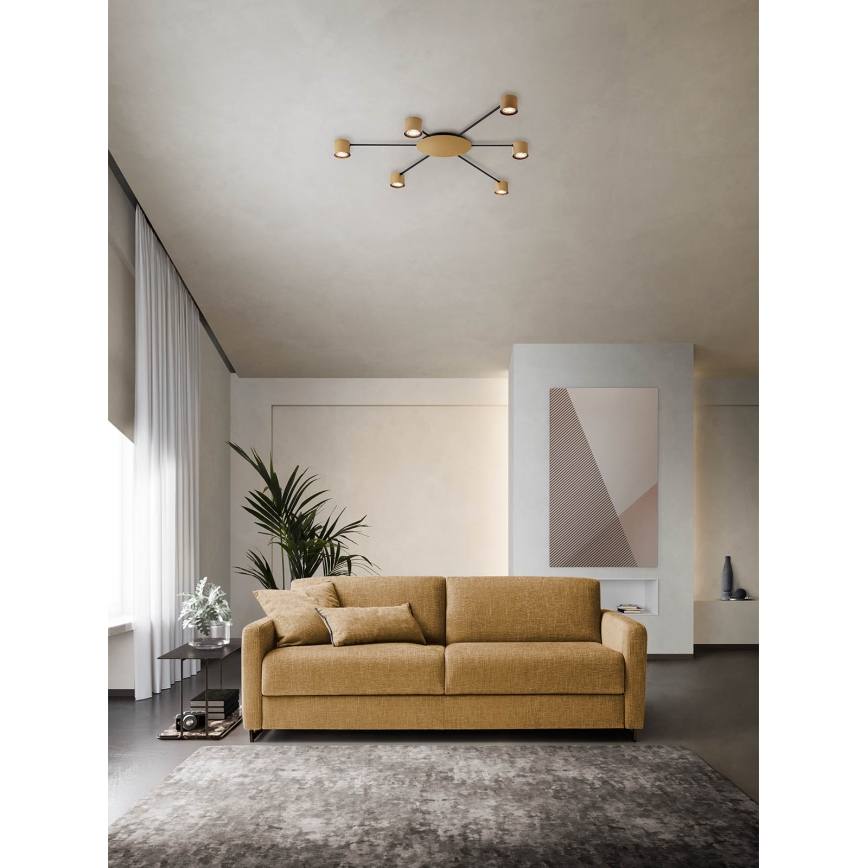 Redo 01-4051 - Spotlampe NOA 6xGU10/10W/230V guldfarvet