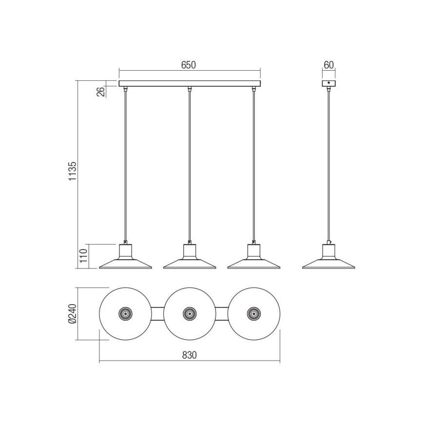 Redo 01-4056 - Pendel FRESNO 3xE27/42W/230V