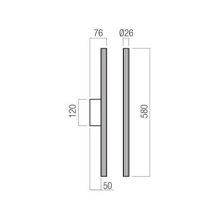 Redo 01-4059 - LED dæmpbar vægarmatur NIKOS LED/10W/230V CRI 90 sort