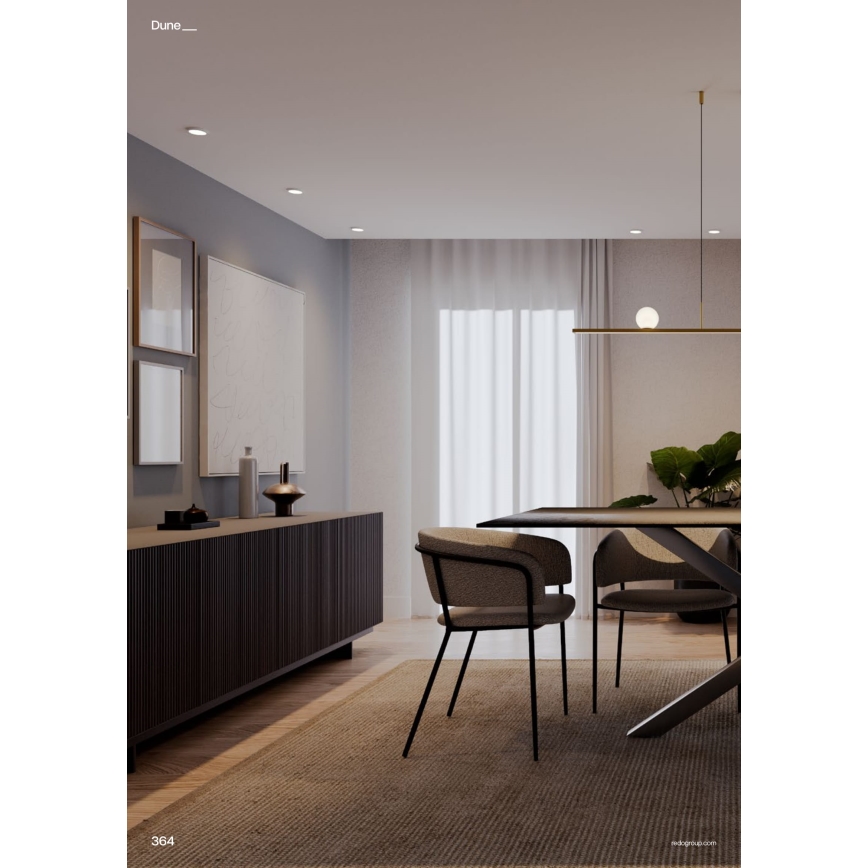 Redo 01-4301 - DUNE LED dæmpbar pendel med stålwire LED/48W/230V 3000K CRI 90 hvid/guld