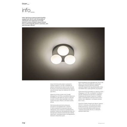 Redo 01-4307 - LED Badeværelsesloftlampe OVUM 3xLED/5W/230V 3000/4000K CRI 90 Ø 24 cm IP44 hvid/messing