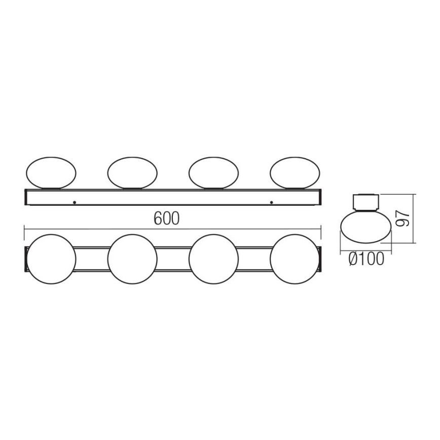 Redo 01-4310 - LED-badeværelsesloftlampe OVUM 4xLED/5W/230V 3000/4000K CRI 90 IP44 hvid/messing