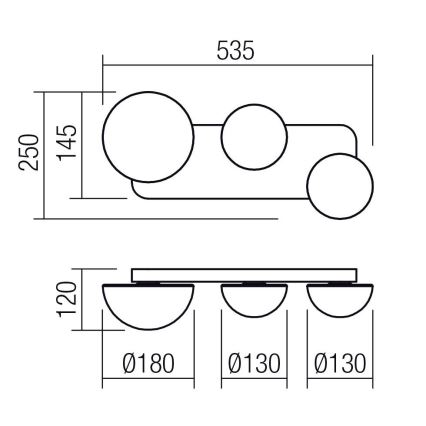 Redo 01-4329 - LED væglampe LUMIEN 3xLED/18W/230V 2700/3000K CRI 90 hvid/guld