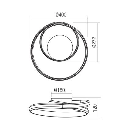 Redo 01-4354 - Dæmpbar LED-vægarmatur TORSION LED/30W/230V 2700/3000/4000K CRI 90 hvid