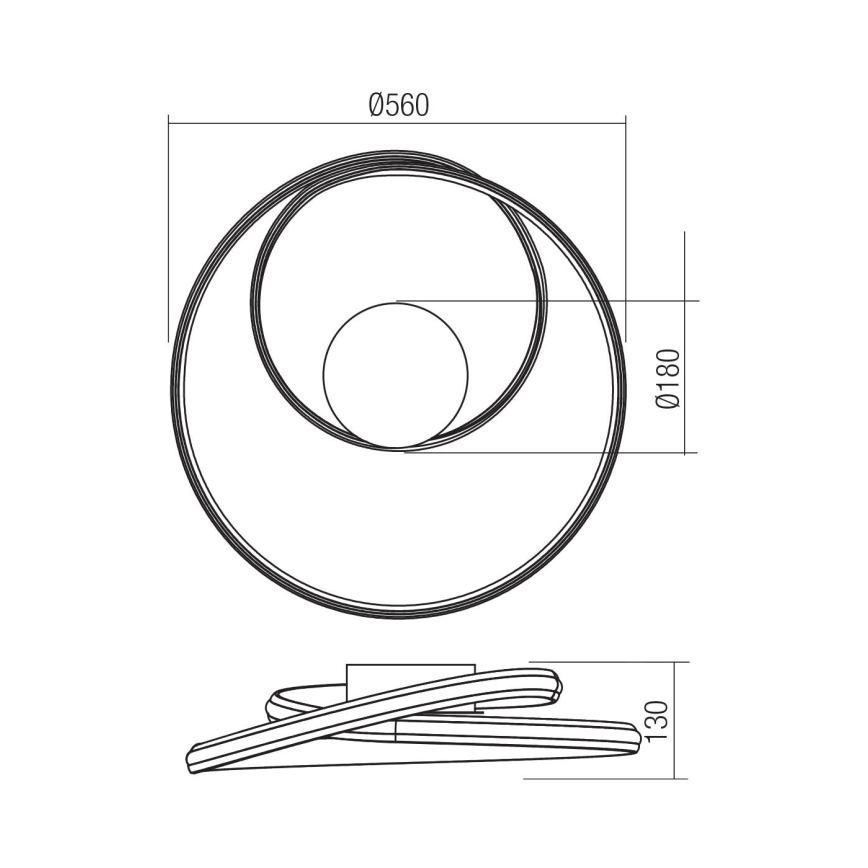 Redo 01-4357 - Dæmpbar LED-loftlampe TORSION LED/40W/230V 2700/3000/4000K Ra 90 Ø 56 cm hvid