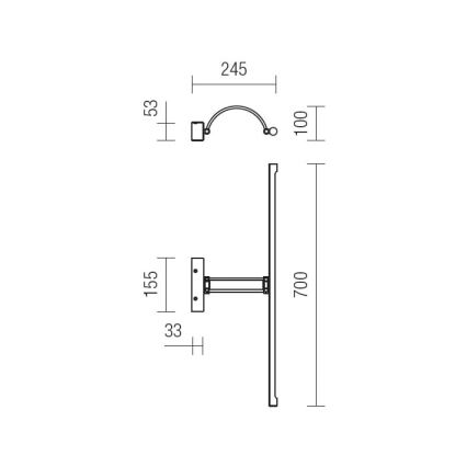 Redo 01-458 - LED gallerilampe IKON LED/18W/230V skinnende krom