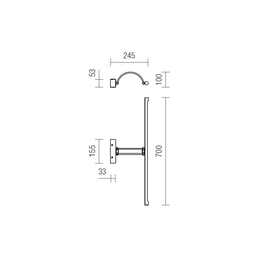 Redo 01-458 - LED gallerilampe IKON LED/18W/230V skinnende krom