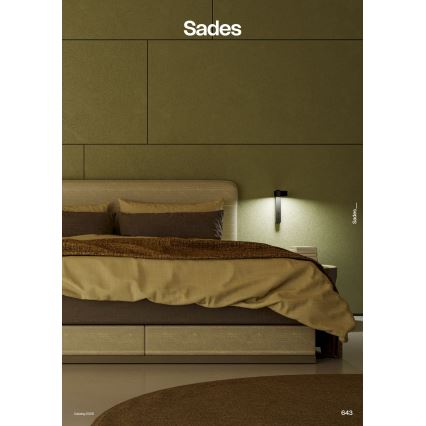 Redo 01-4643 - LED væglampe SADES LED/6W/230V CRI 90 USB sort