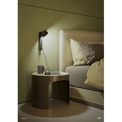 Redo 01-4643 - LED væglampe SADES LED/6W/230V CRI 90 USB sort