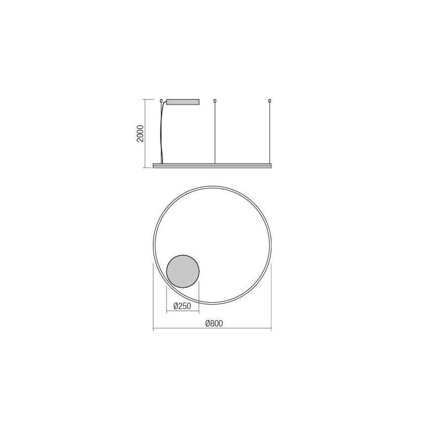 Redo 01-4877 - LED-dæmpbar pendel med wireophæng ORBIT LED/55W/230V 2700/3000K bronze
