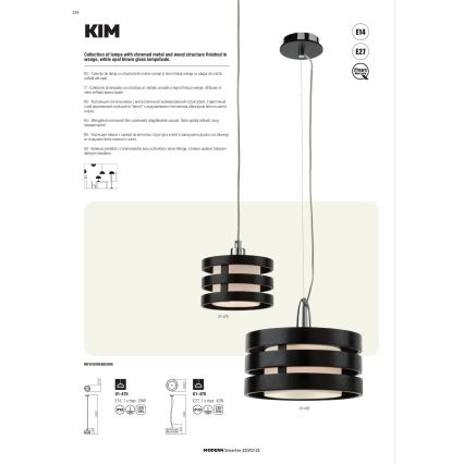 Redo 01-627 - Loftlampe på stang KIM 4xE14/28W/230V blank krom/sort