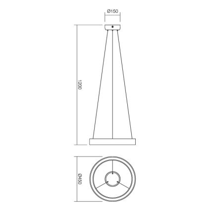 Redo 01-671 - LED pendel LOOP LED/38W/230V diameter 45 cm hvid