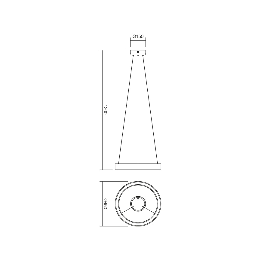 Redo 01-671 - LED pendel LOOP LED/38W/230V diameter 45 cm hvid