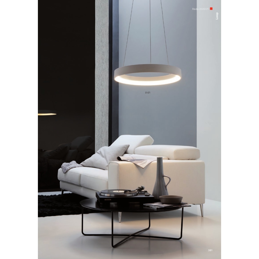 Redo 01-672 - LED pendel LOOP LED/48W/230V diameter 60 cm hvid