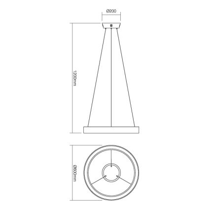 Redo 01-672 - LED pendel LOOP LED/48W/230V diameter 60 cm hvid