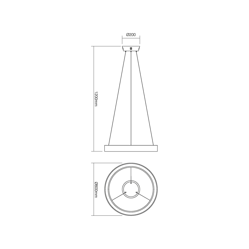 Redo 01-672 - LED pendel LOOP LED/48W/230V diameter 60 cm hvid