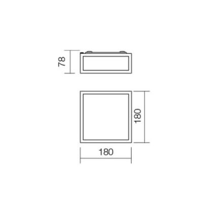 Redo 01-704 - Loftlampe til badeværelse EGO 1xE27/52W/230V 18x18 cm IP44