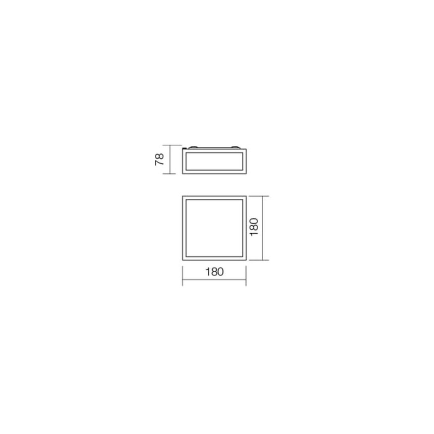 Redo 01-704 - Loftlampe til badeværelse EGO 1xE27/52W/230V 18x18 cm IP44