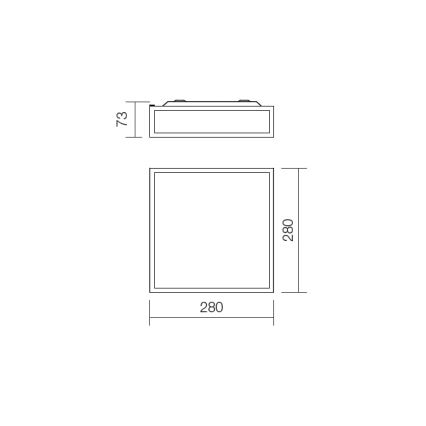 Redo 01-705 - Loftlampe til badeværelse EGO 2xE27/60W/230V 28x28 cm IP44