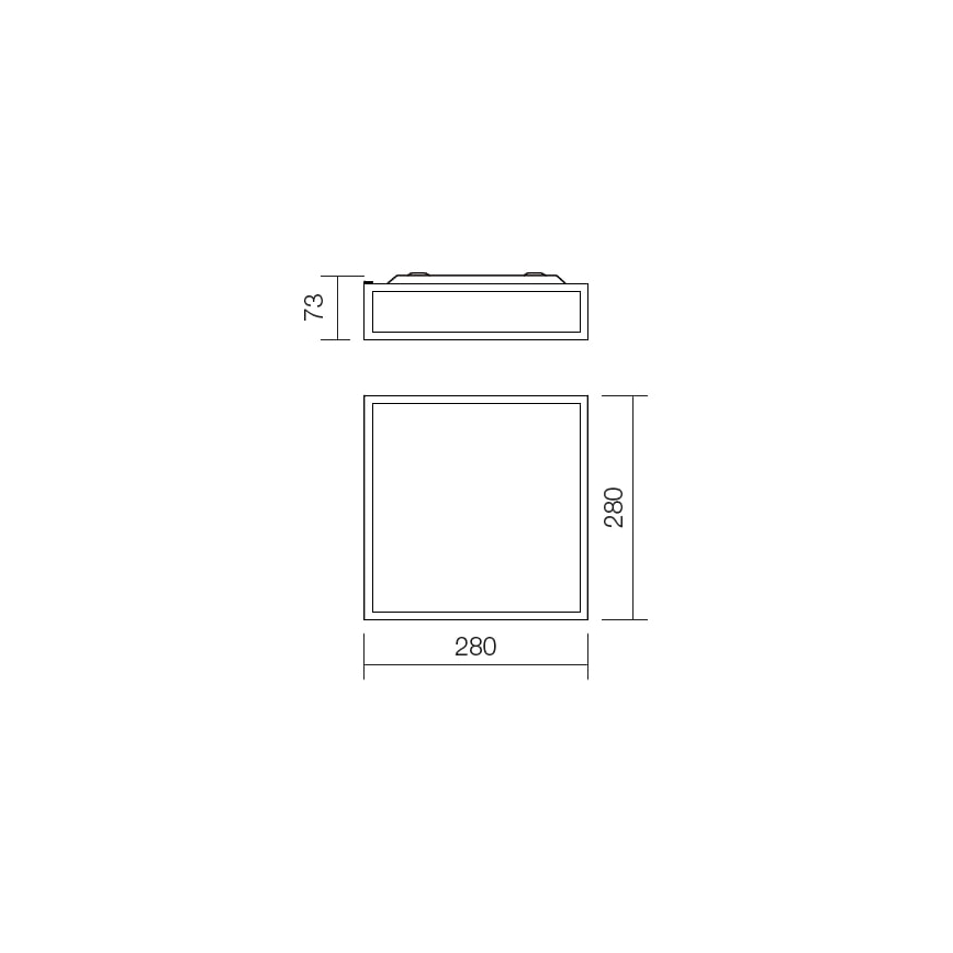 Redo 01-705 - Loftlampe til badeværelse EGO 2xE27/60W/230V 28x28 cm IP44