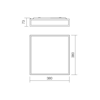 Redo 01-706 - Loftlampe til badeværelse EGO 4xE27/60W/230V 38x38 cm IP44