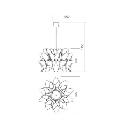 Redo 01-781 - Lysekrone i en snor SOMMERFUGL 1xE27/42W/230V