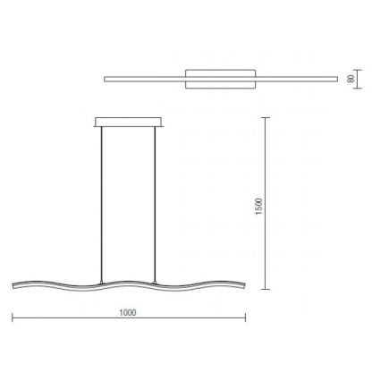 Redo 01-893 - LED-pendel på kabel PULSE LED/23,1W/230V mat krom