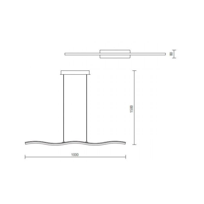 Redo 01-893 - LED-pendel på kabel PULSE LED/23,1W/230V mat krom
