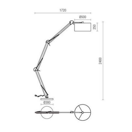 Redo 02-385 - Gulvlampe AZAR 1xE27/42W/230V hvid/krom