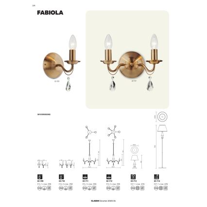 Redo 02-710 - Væglampe FABIOLA 2xE14/28W/230V