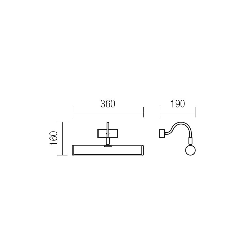 Redo 02-844 - Billedlampe CAIRO 2xE14/28W/230V 36 cm hvid