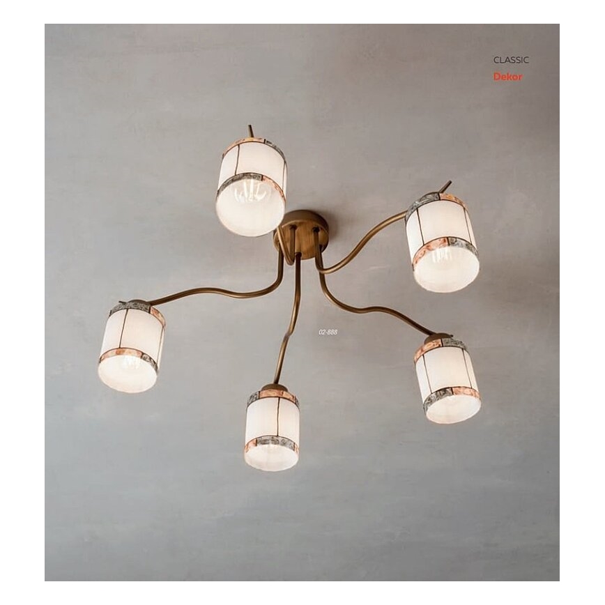 Redo 02-888 - Loftlampe DEKOR 5xE27/42W/230V diameter 52,3 cm bronze