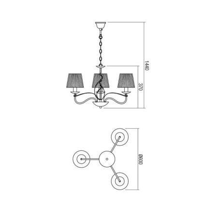 Redo 02-951 - Pendel med kædeophæng VIRTUU 3xE14/28W/230V