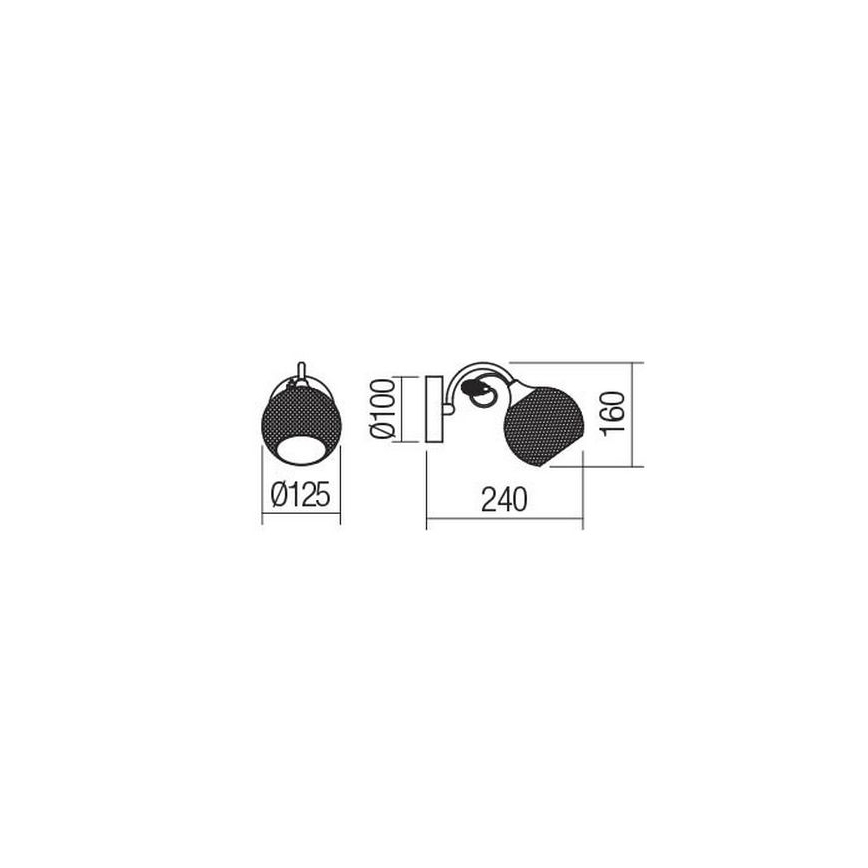 Redo 02-969 - Væglampe ASPERA 1xE14/28W/230V sort