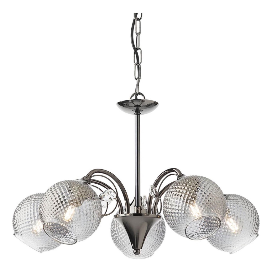 Redo 02-973 - Pendel med kædeophæng ASPERA 5xE14/28W/230V sort