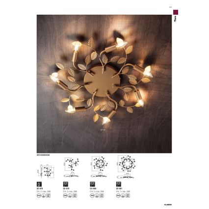 Redo 02-980 - Loftlampe TIARA 5xE14/28W/230V