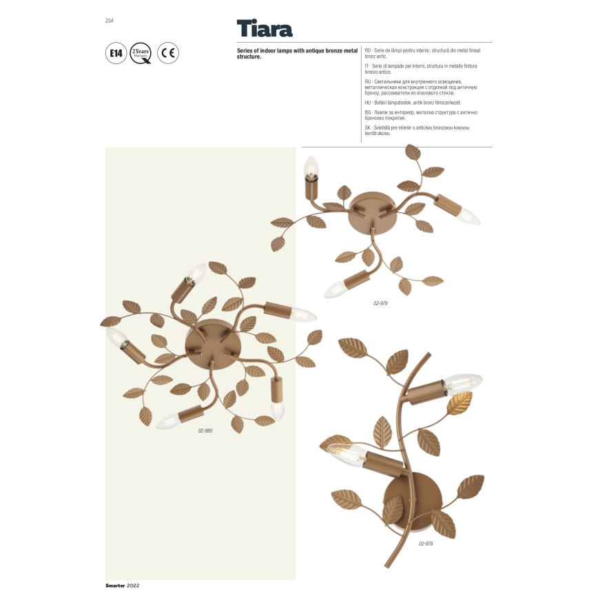 Redo 02-980 - Loftlampe TIARA 5xE14/28W/230V