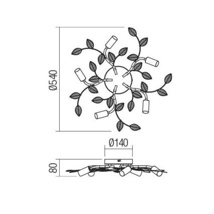 Redo 02-980 - Loftlampe TIARA 5xE14/28W/230V