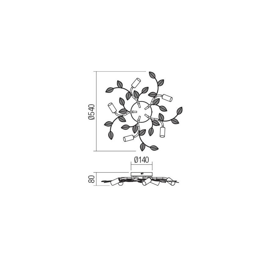 Redo 02-980 - Loftlampe TIARA 5xE14/28W/230V