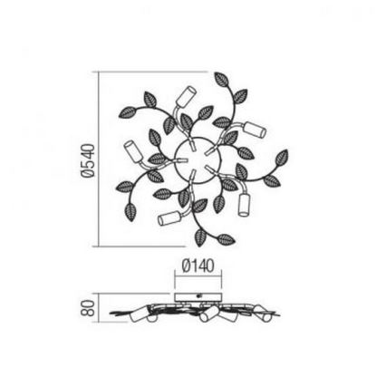 Redo 02-980 - Loftlampe TIARA 5xE14/28W/230V