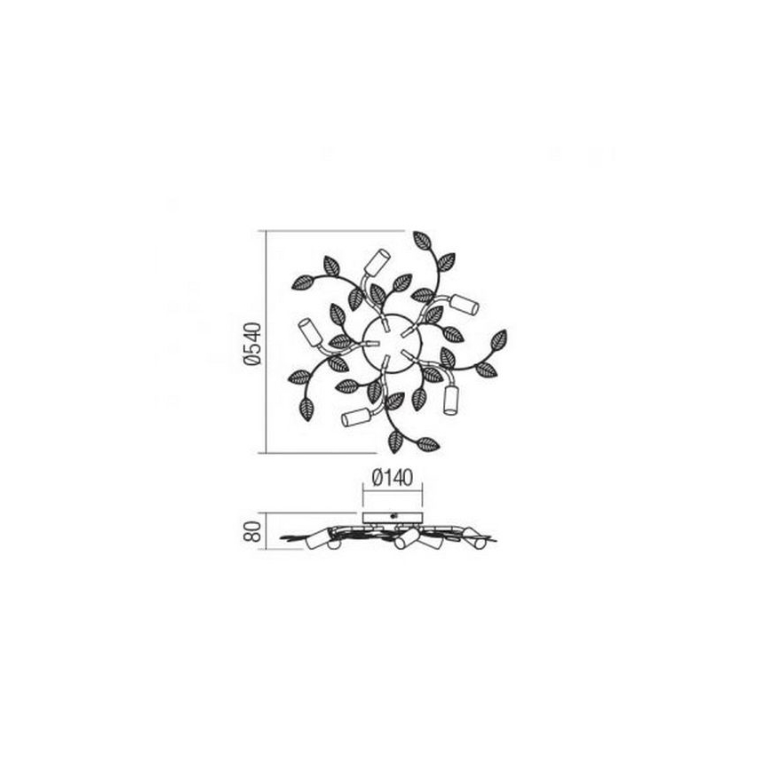 Redo 02-980 - Loftlampe TIARA 5xE14/28W/230V