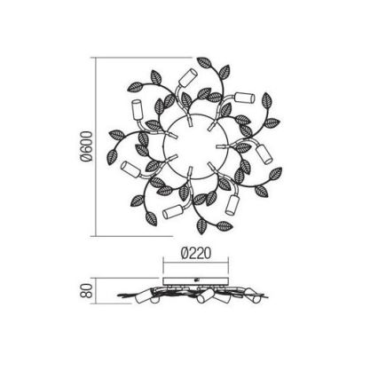 Redo 02-981 - Loftlampe TIARA 7xE14/28W/230V