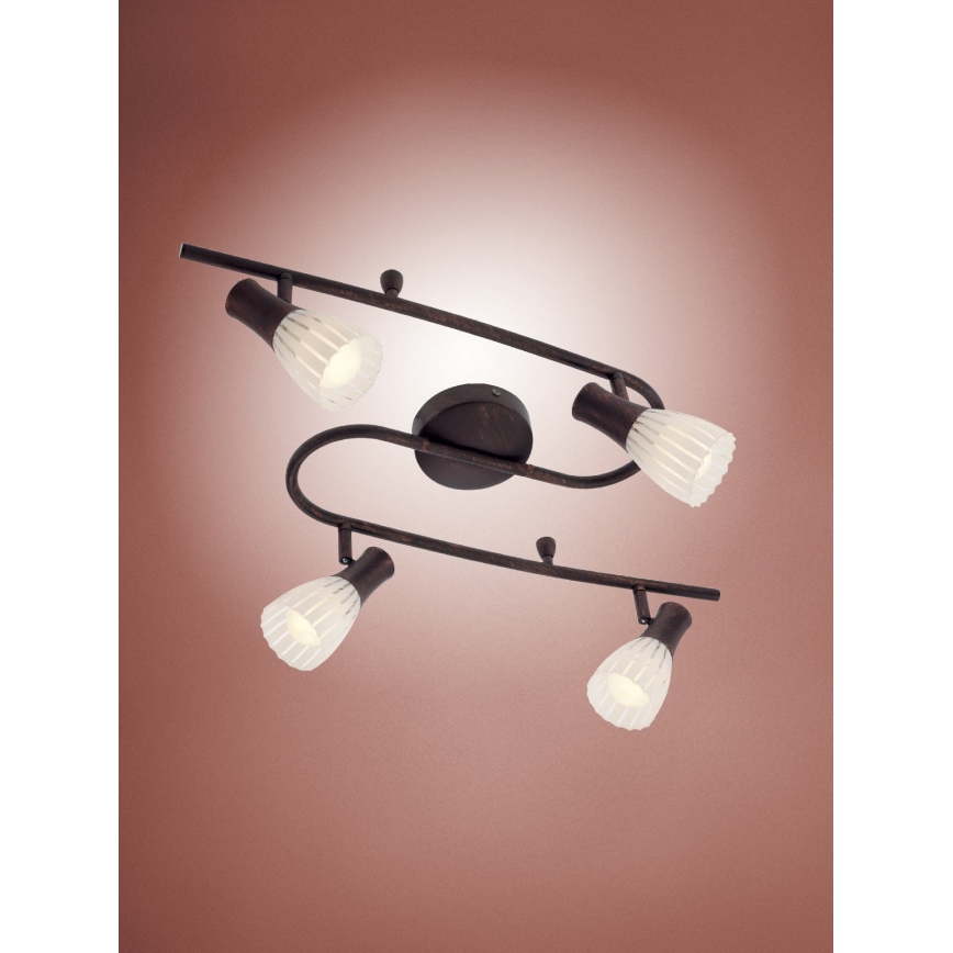 Redo 04-320 - Spotlampe DIONE 4xE14/28W/230V patina/kobber