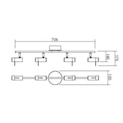 Redo 04-332 - LED-spot SLIM 4xLED/4W/230V blank krom
