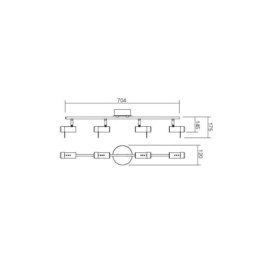 Redo 04-332 - LED-spot SLIM 4xLED/4W/230V blank krom