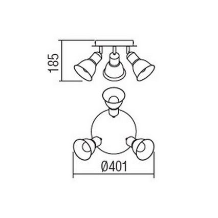 Redo 04-465 - Spotlampe OLAF 3xE14/12W/230V