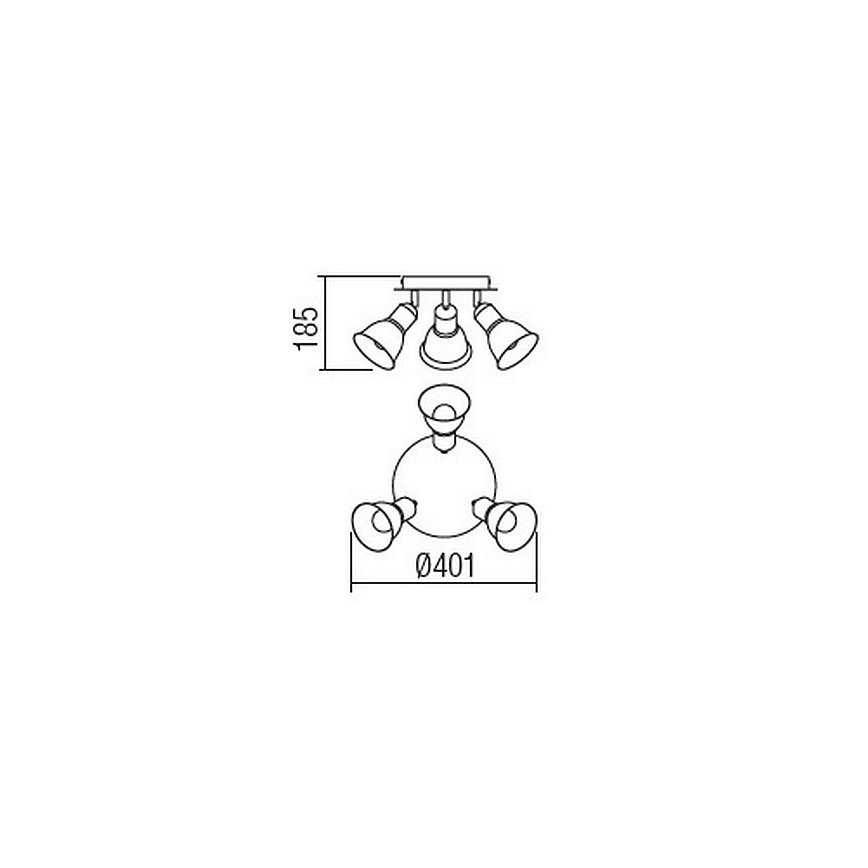 Redo 04-465 - Spotlampe OLAF 3xE14/12W/230V
