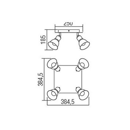 Redo 04-466 - Spotlampe OLAF 4xE14/12W/230V