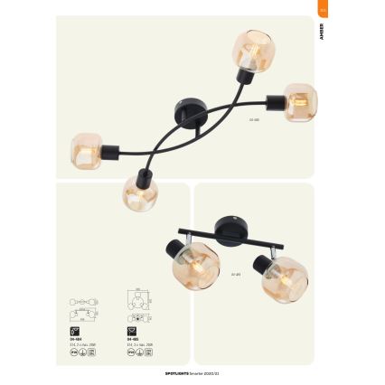 Redo 04-483 - Vægspots AMBER 1xE14/28W/230V